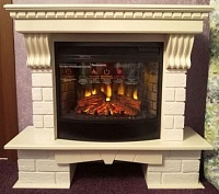 Угловой камин Home-Flame Exter RC 25 кремовый